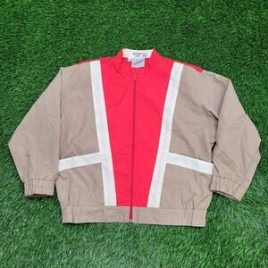 Vintage 80s Colorblock Windbreaker Women L/XL 23x23 Baggy USA